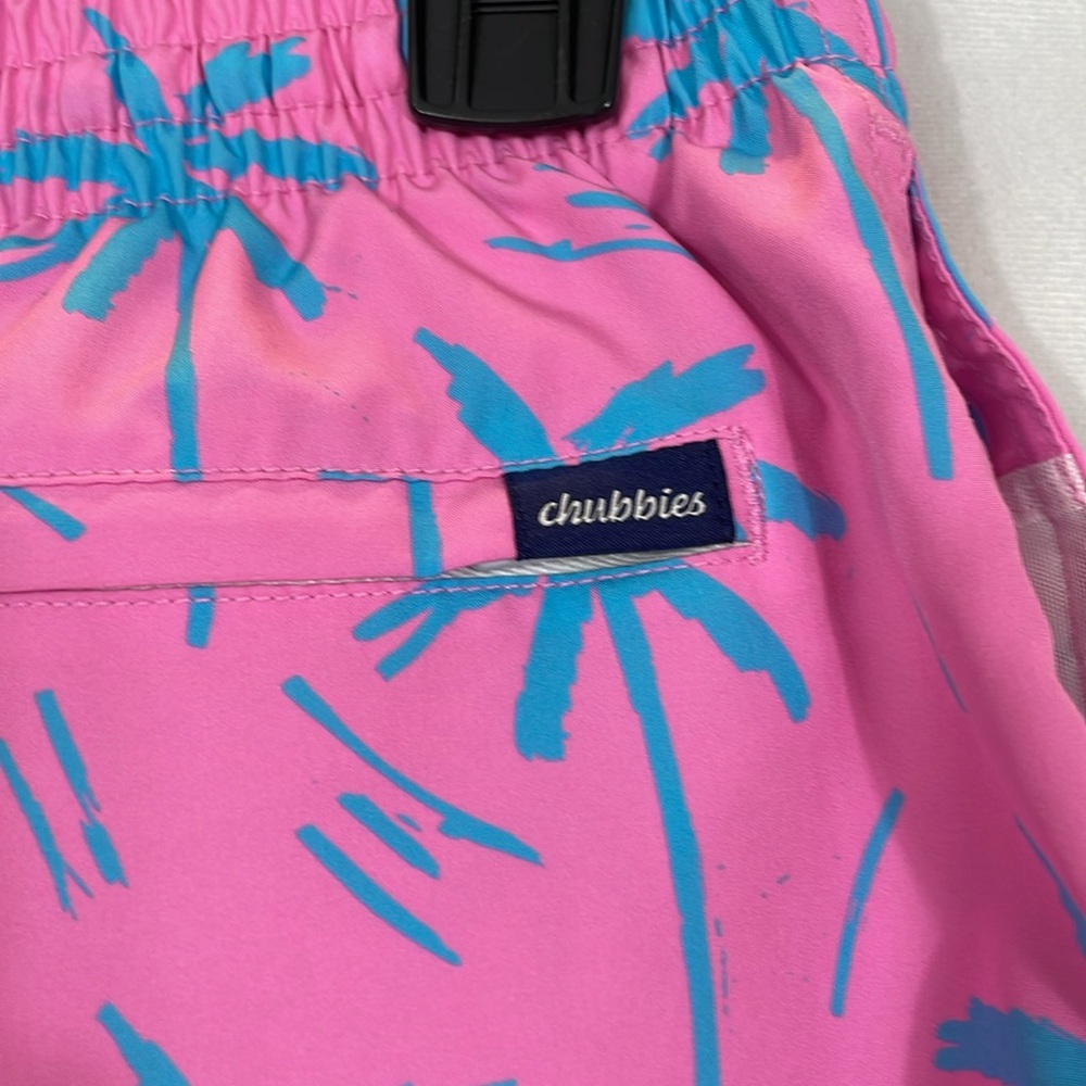 Chubbies Prince Of Prints Swim Trunks Size M Pink Blue Lined EUC - Picture 4 of 13